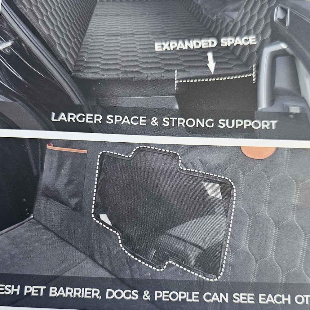 Chumajor Back Seat Extender for Dogs-Supports 400lb,Hard Bottom Dog Car Seat Cov